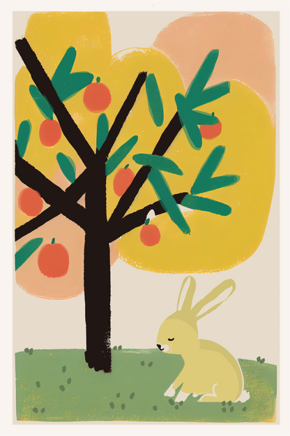 Poster "Bunny Under Apple Tree"