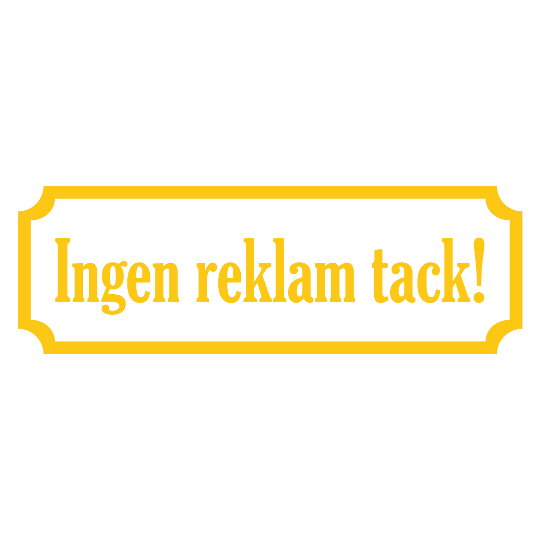 Dekal Ingen reklam tack! - 150x50mm - Med gammaldags ram /