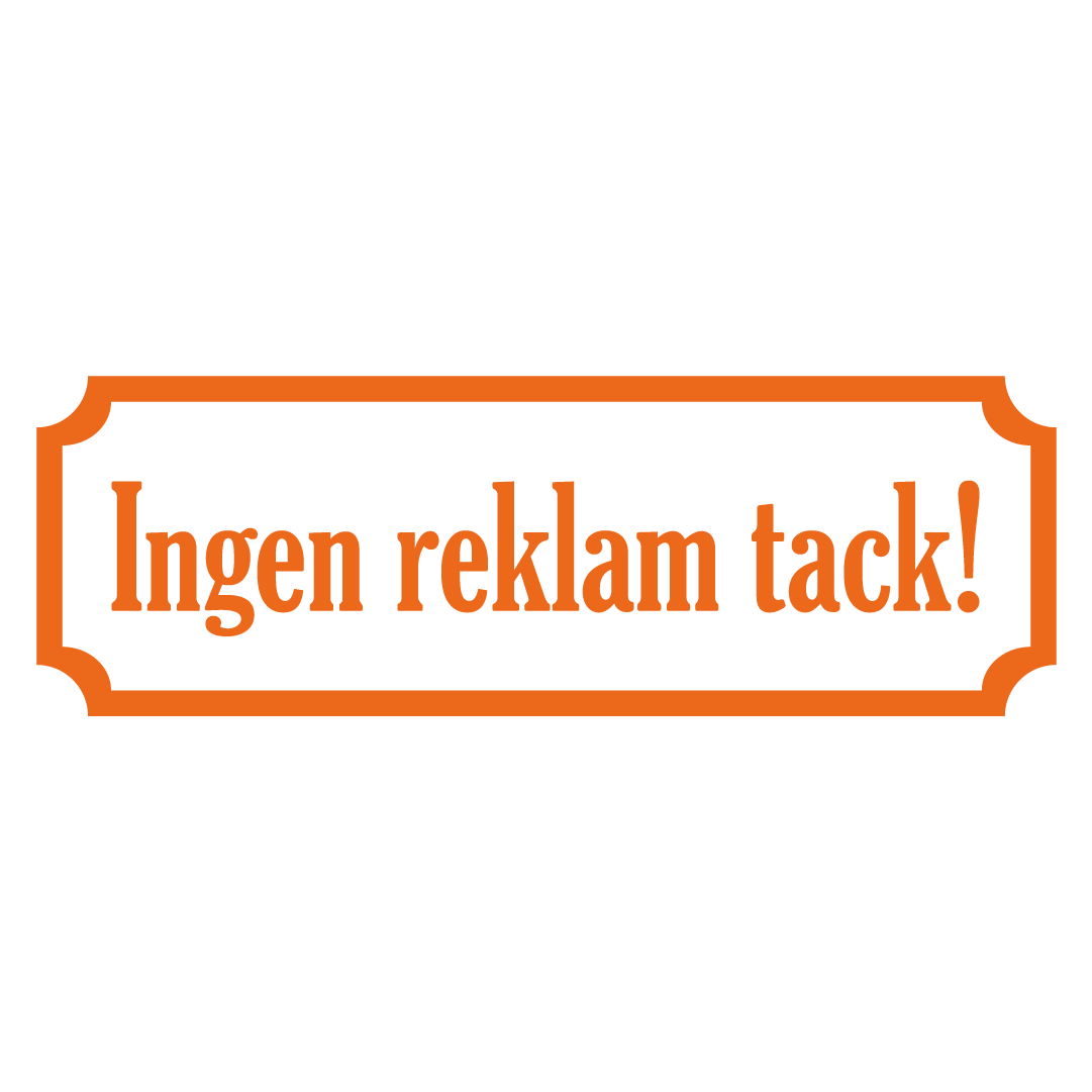 Dekal Ingen reklam tack! - 150x50mm - Med gammaldags ram /