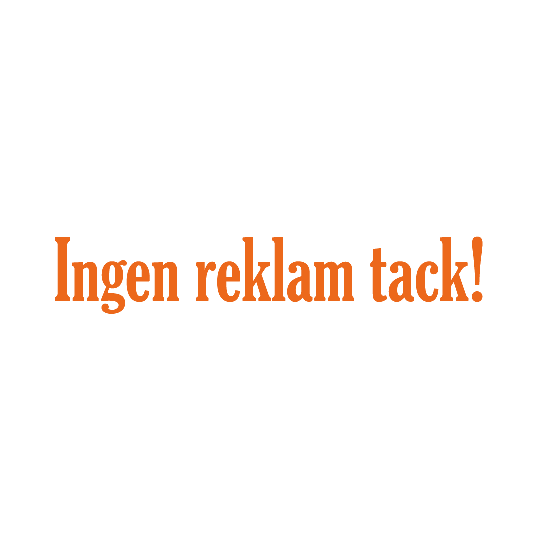 Dekal Ingen reklam tack! - 150x50mm - Utan gammaldags ram /