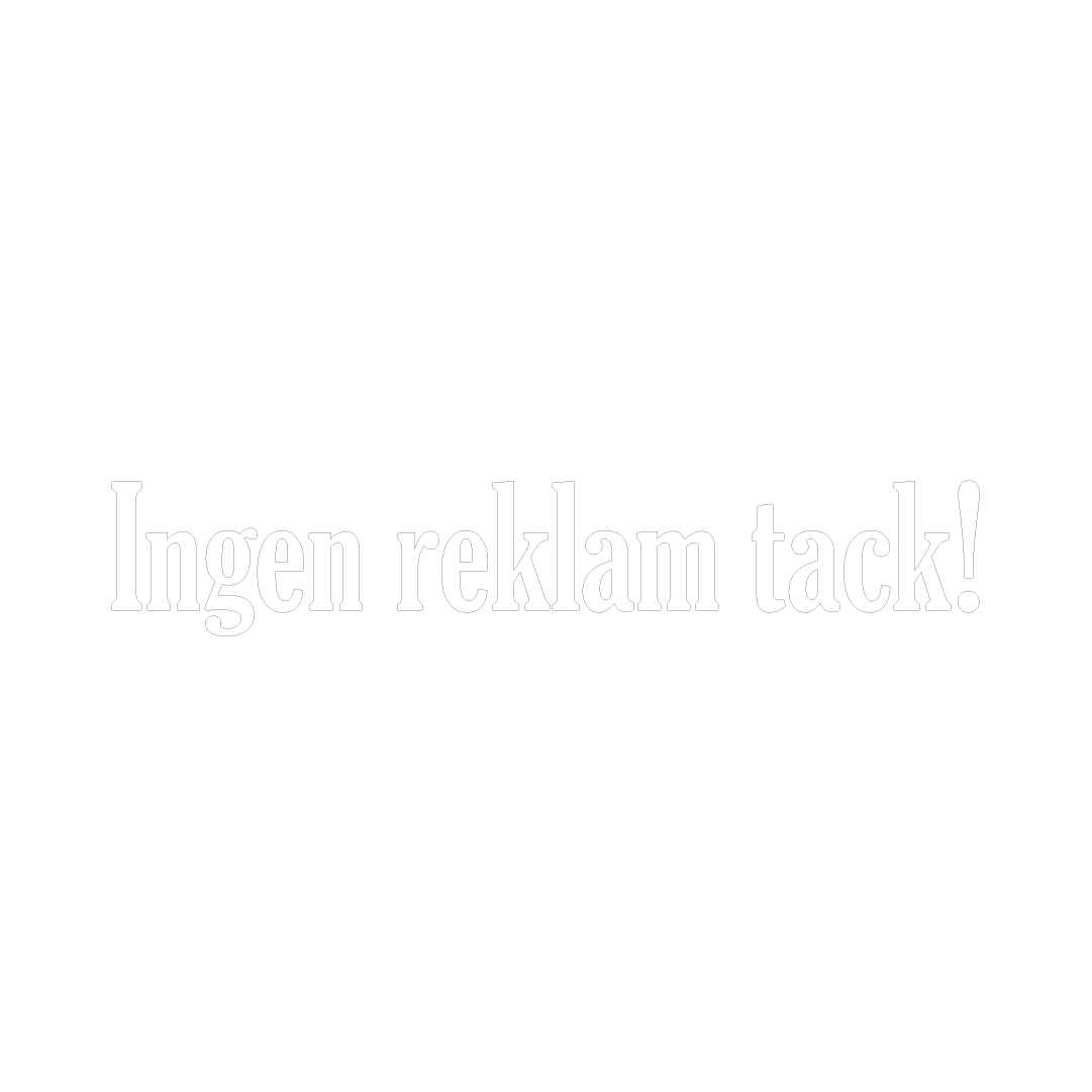 Dekal Ingen reklam tack! - 150x50mm - Utan gammaldags ram /