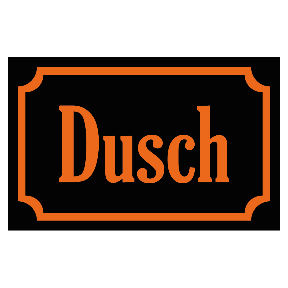 Dusch - Skylt - 110x70mm - Svart - Orange