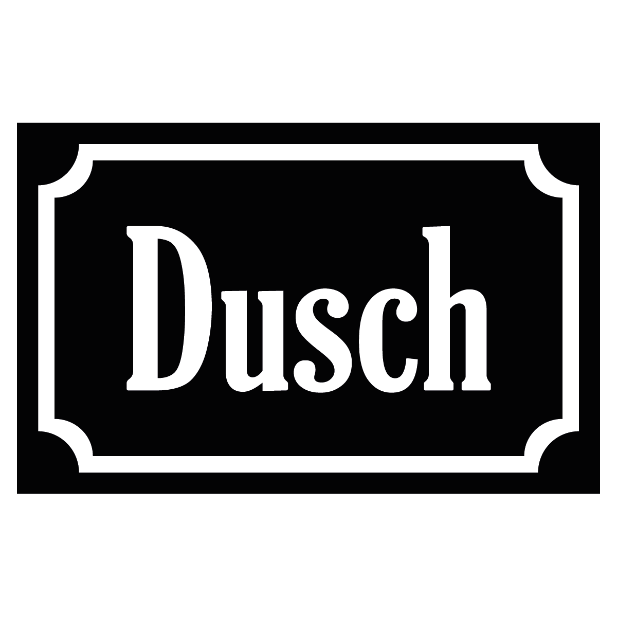 Dusch - Skylt - 110x70mm - Svart - Vit