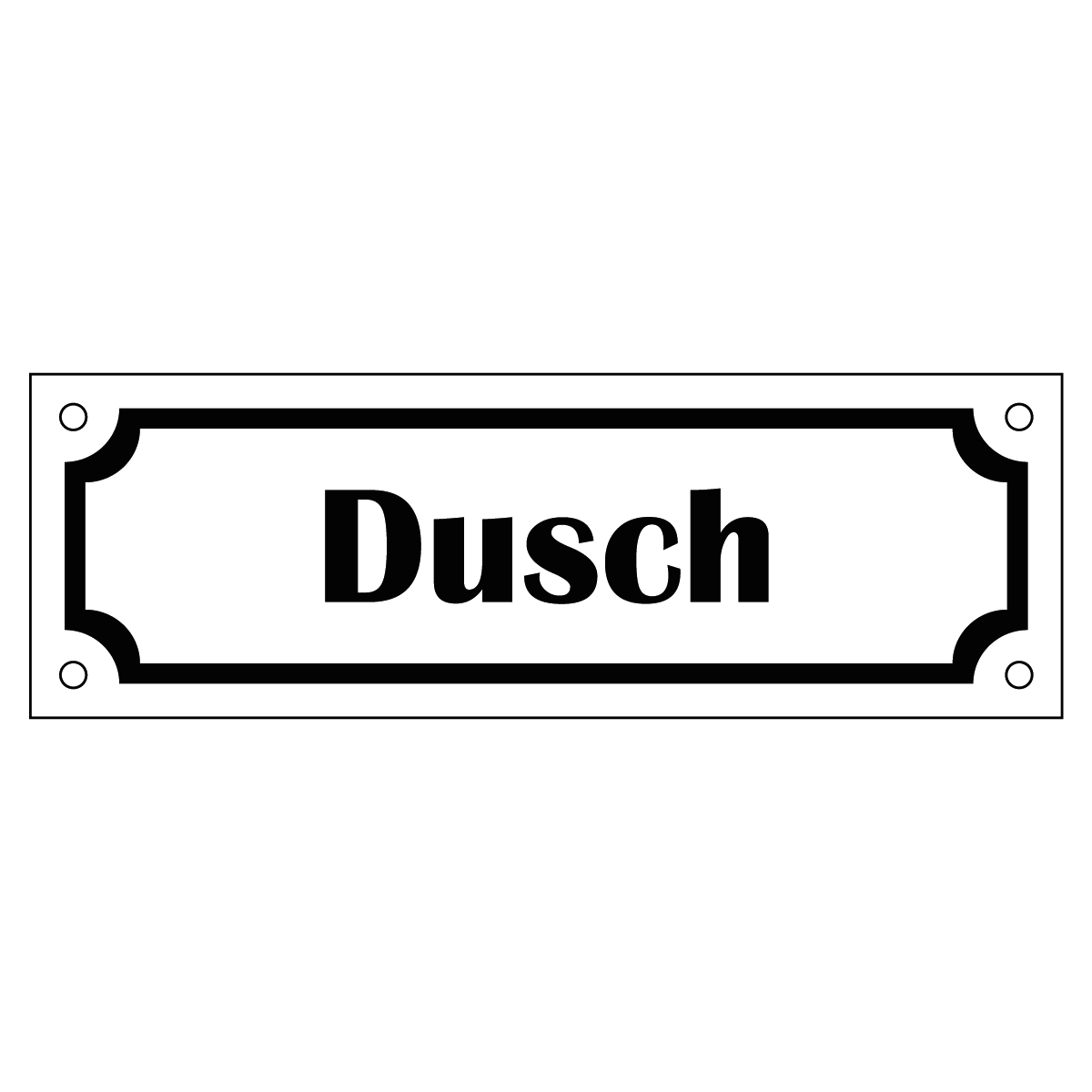 Märkskylt "Dusch" - Vit/Svart