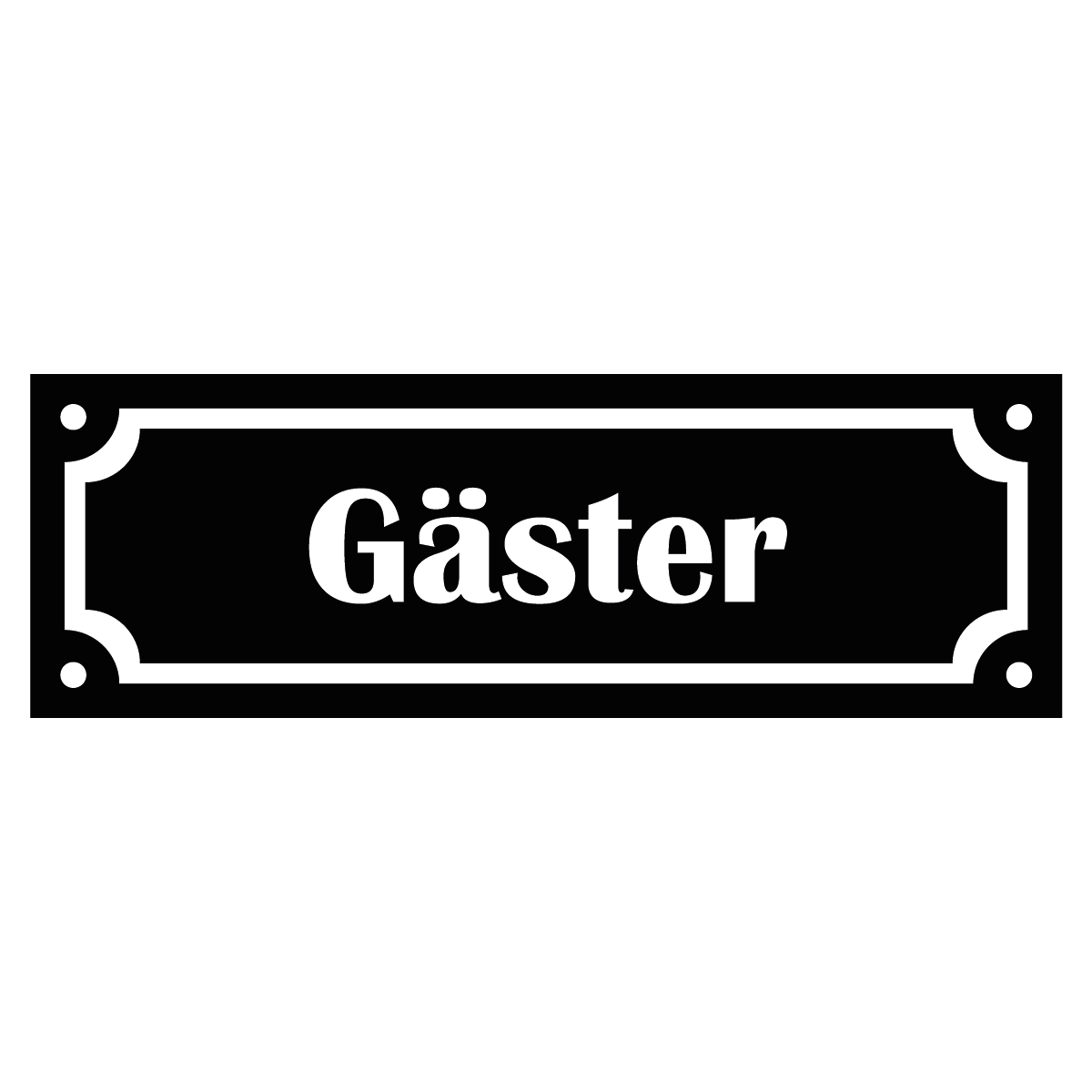 Märkskylt "Gäster" - Svart/Vit