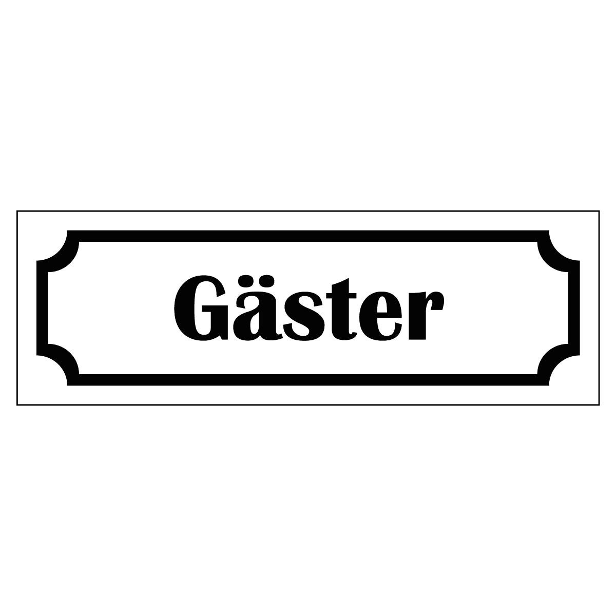 Märkskylt "Gäster" - Vit/Svart