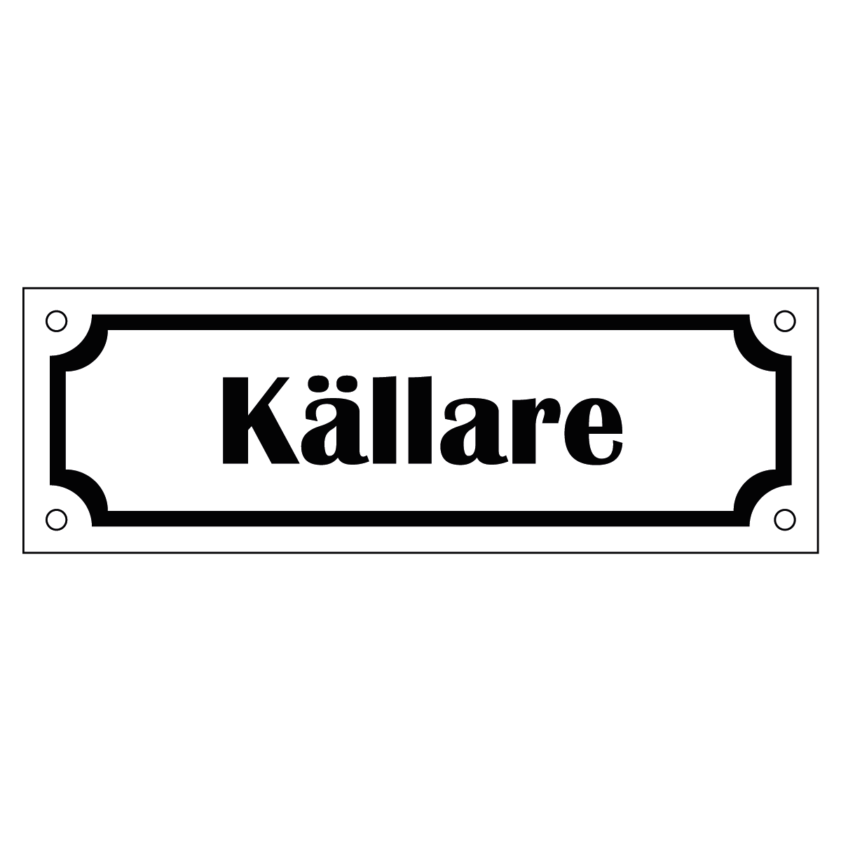 Märkskylt "Källare" - Vit/Svart