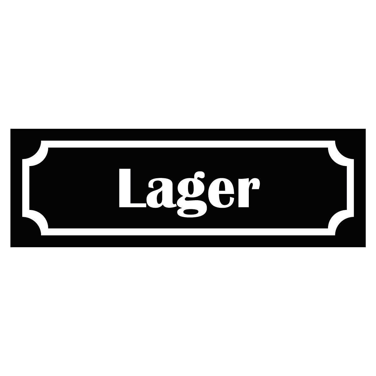 Märkskylt "Lager" - Svart/Vit