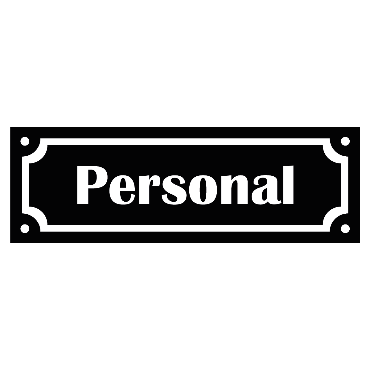 Märkskylt "Personal" - Svart/Vit