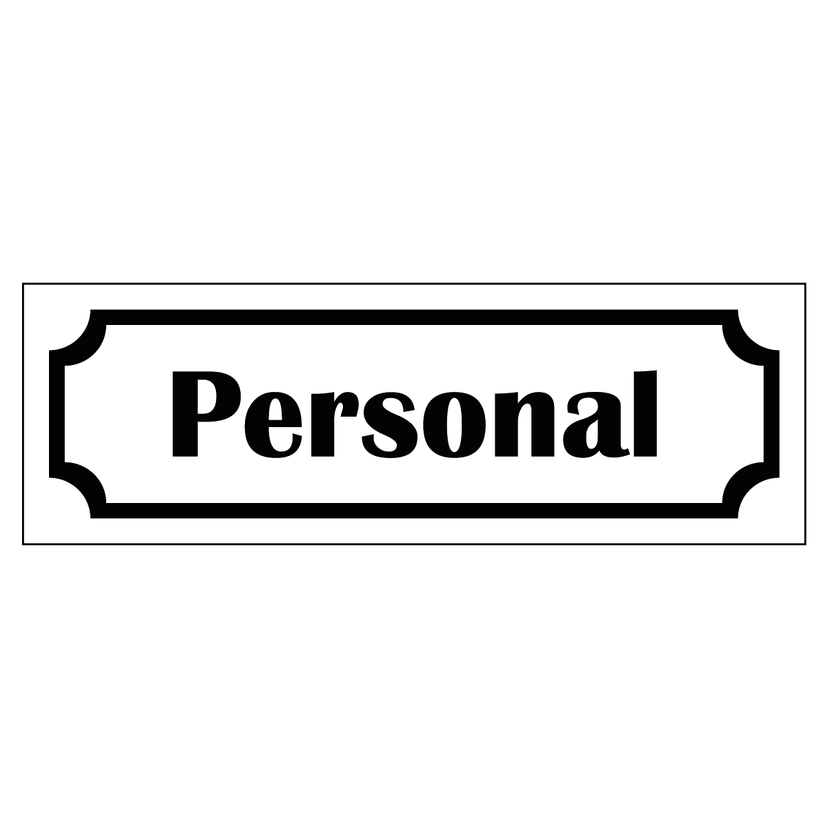 Märkskylt "Personal" - Vit/Svart