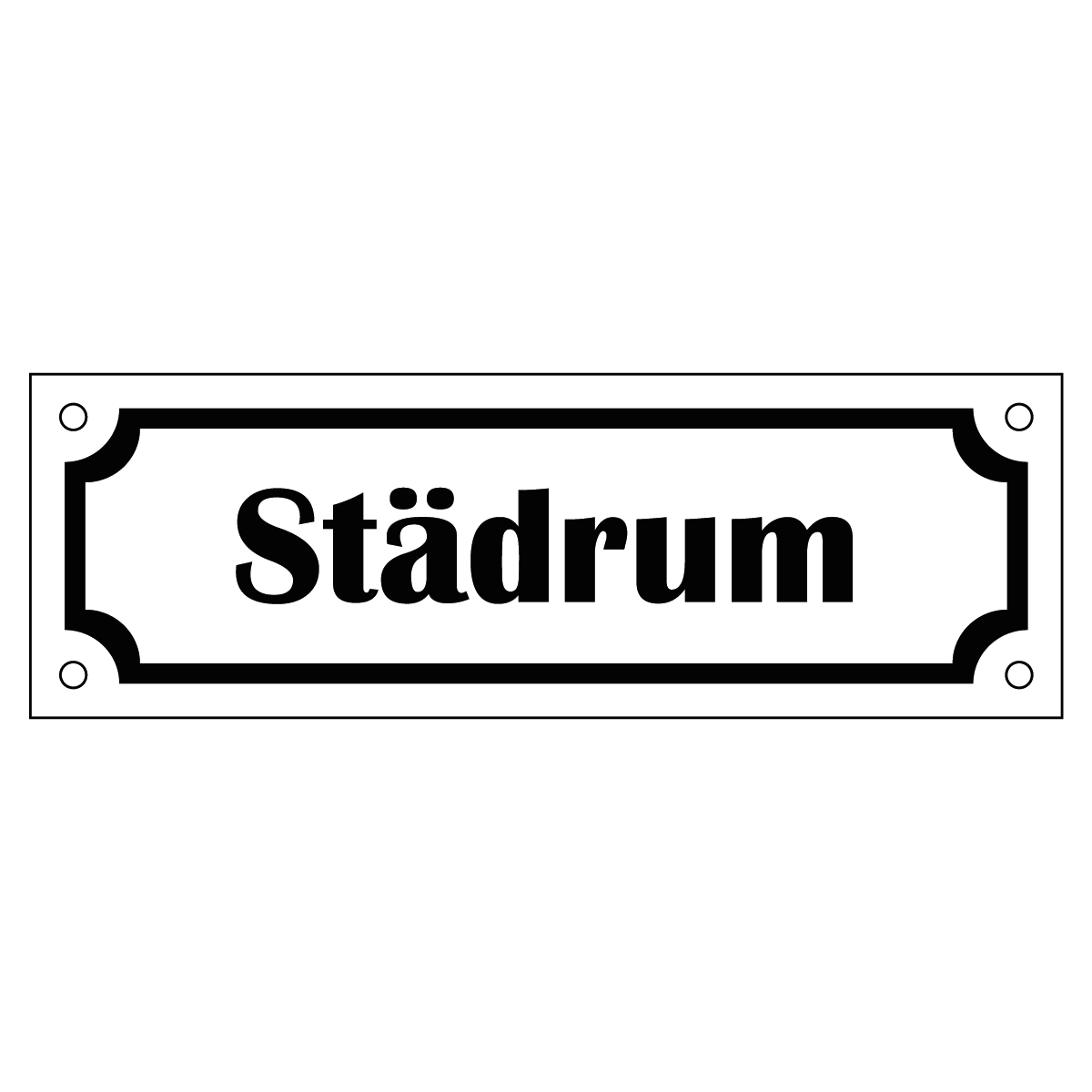 Märkskylt "Städrum" - Vit/Svart