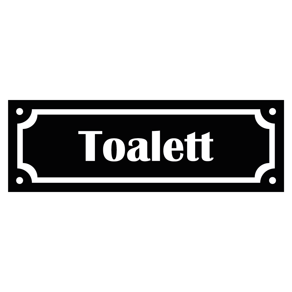 Märkskylt "Toalett" - Svart/Vit