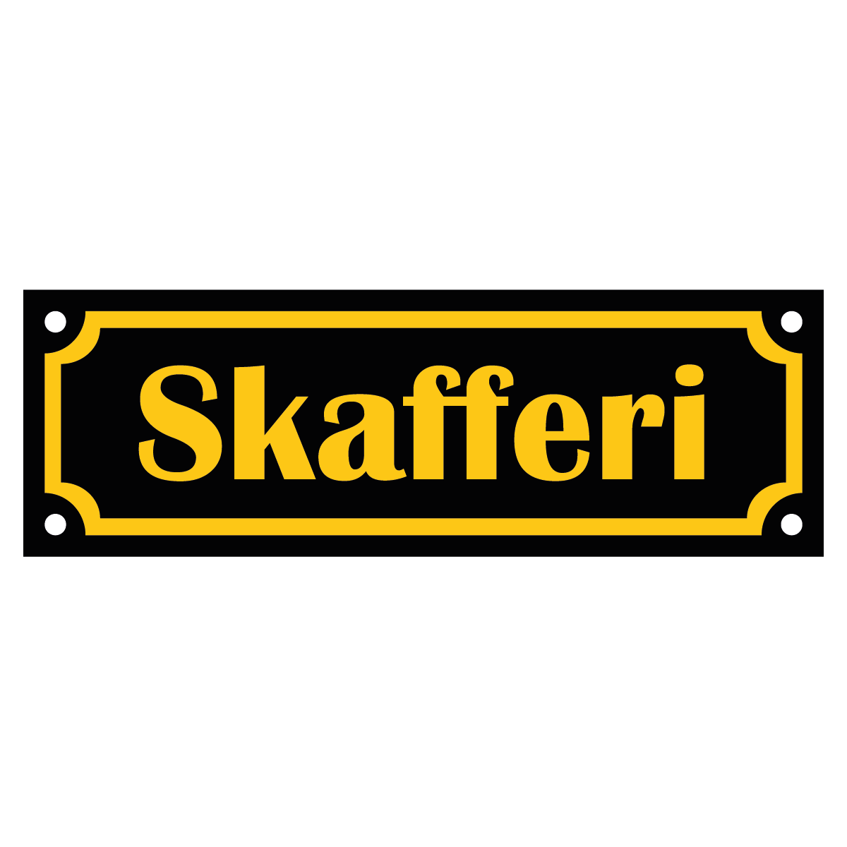 Skafferi - Skylt - 150x50mm - Svart - Gul