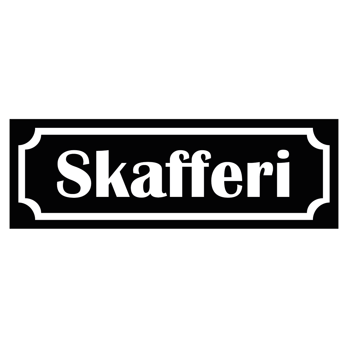 Skafferi - Skylt - 150x50mm - Svart - Vit