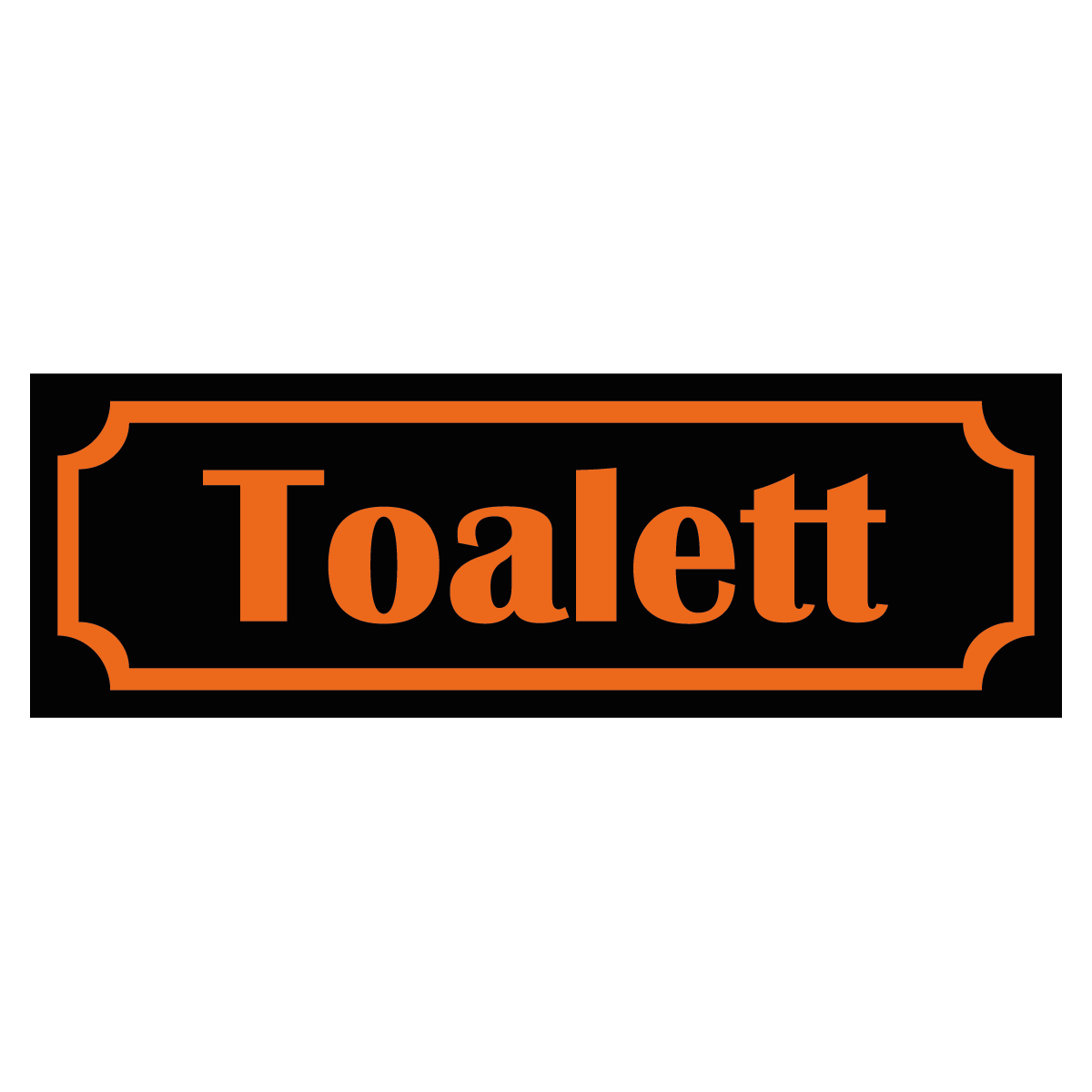 Toalett - Skylt - 150x50mm - Svart - Orange