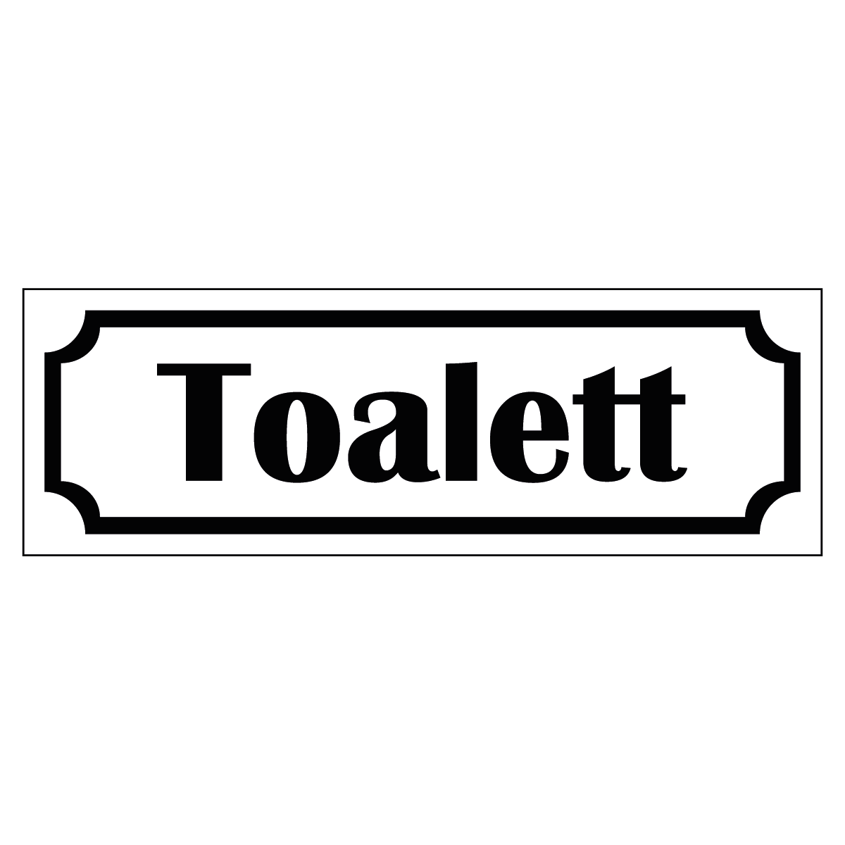 Toalett - Skylt - 150x50mm - Vit - Svart