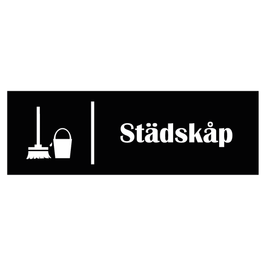 Trivselskylt "Städskåp" - Svart