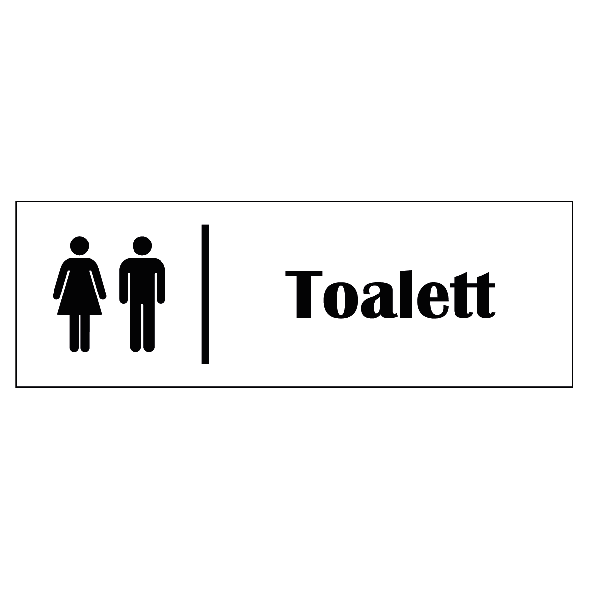 Trivselskylt "Toalett" - Vit