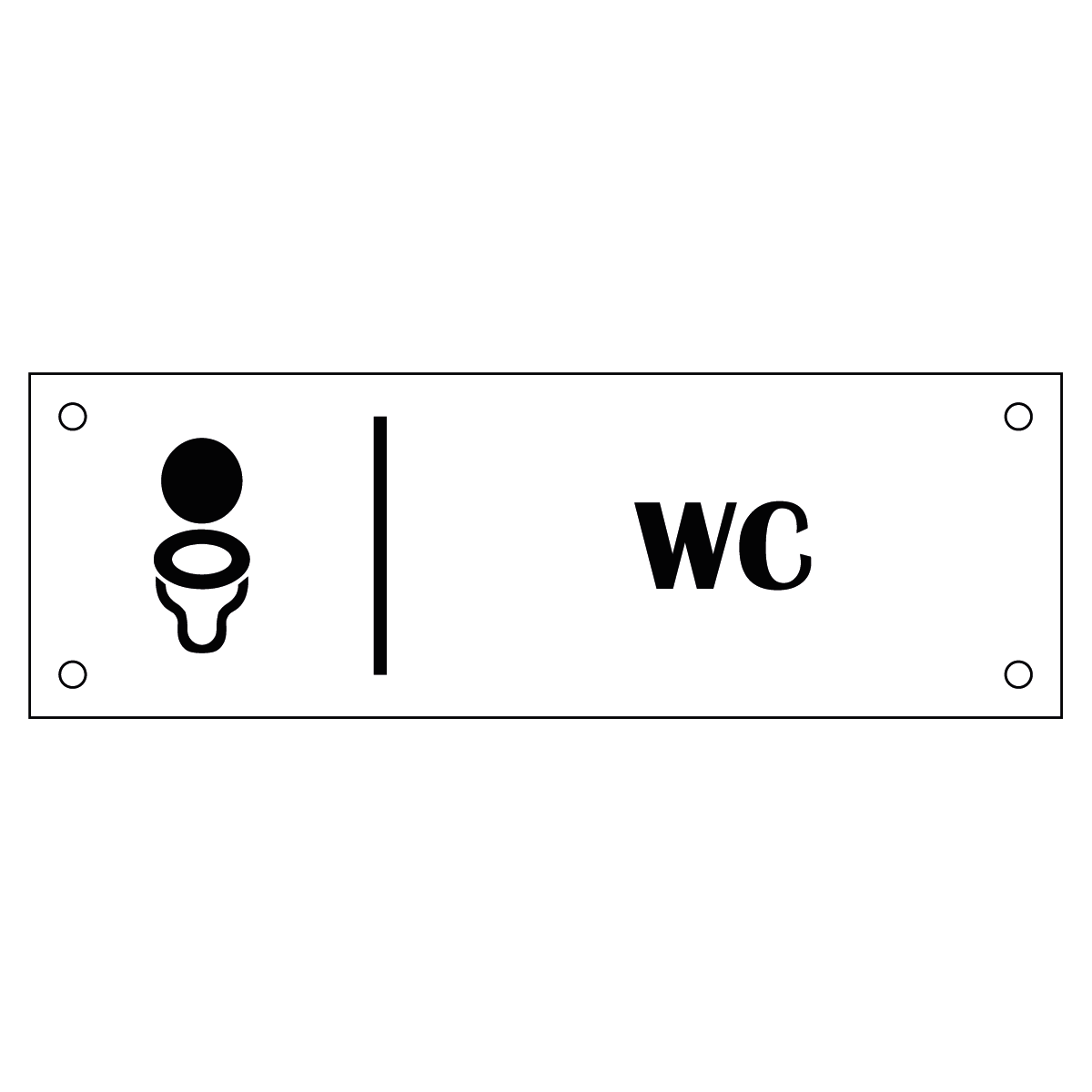 Trivselskylt "WC" - Vit