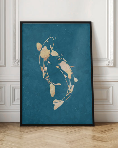 Poster "Gold Green Koi Fish"